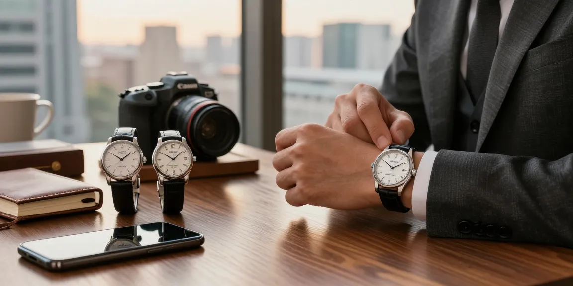 Showcasing high-quality replica watches with a stylish individual adjusting an elegant timepiece.