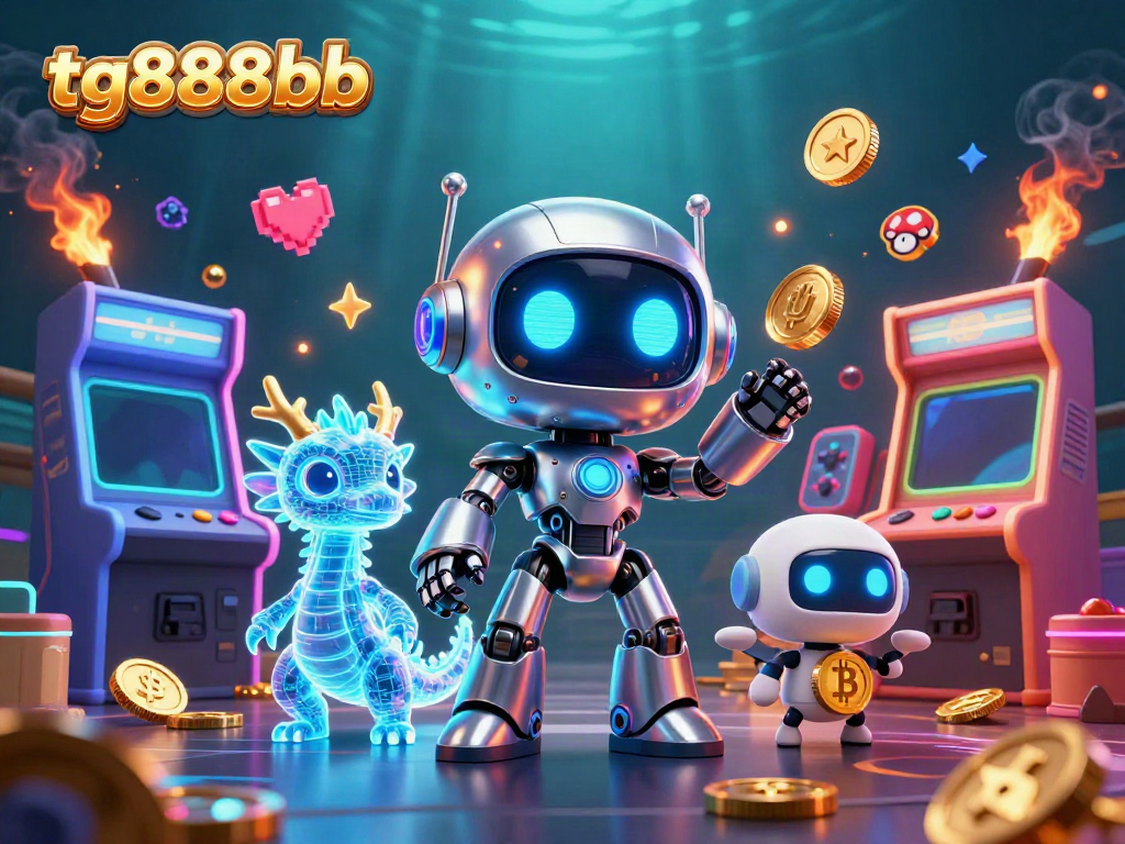 Playing exciting games at tg888bb casino with a vibrant 3D digital illustration.