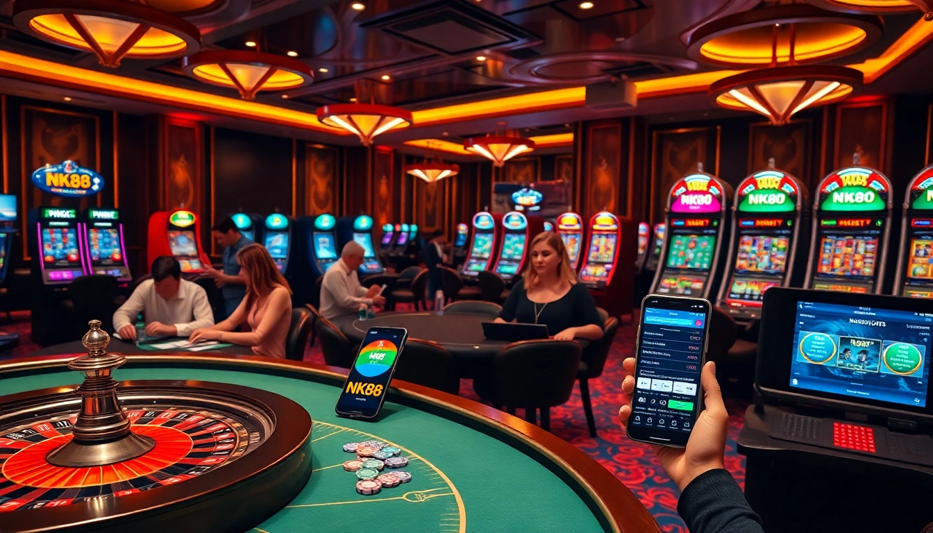 Experience the excitement at NK88 with vibrant casino activities and betting action.