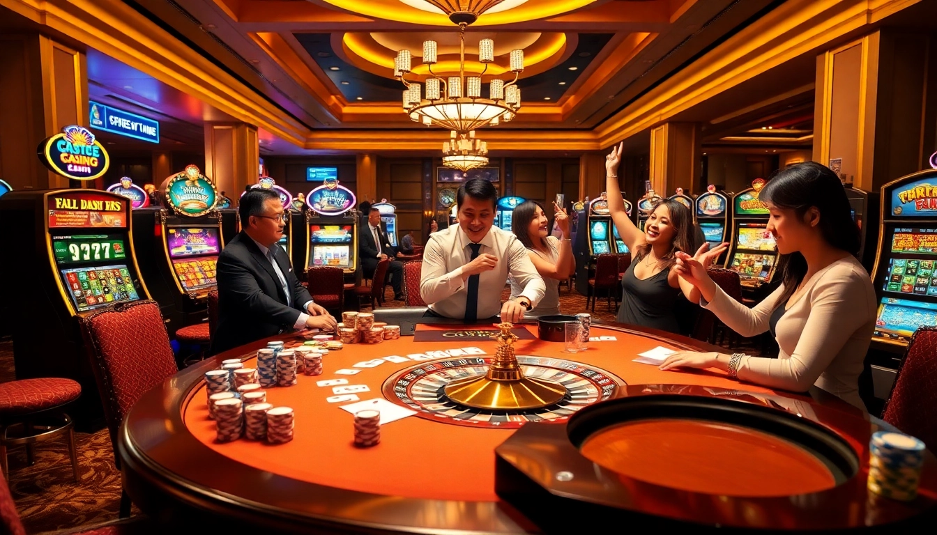 Experience the excitement of winning at c168okvip1.com with a luxurious casino scene featuring poker and roulette.