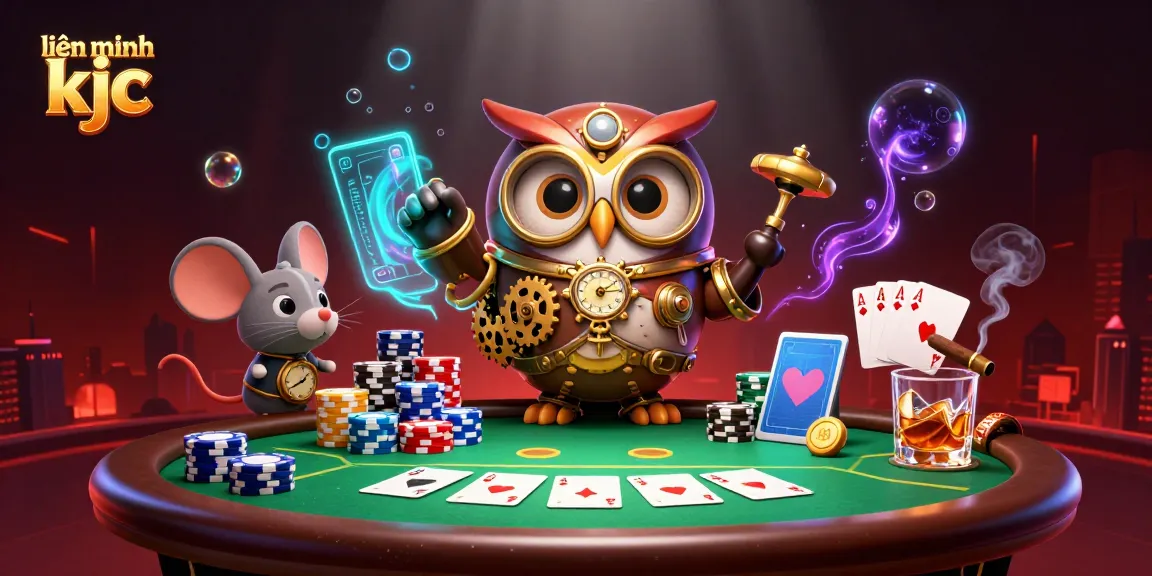 Engage with the rich atmosphere of liên minh kjc's steampunk-themed 3D casino illustration.