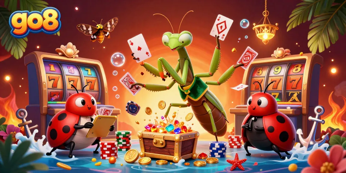 Experience winning strategies at go8 while enjoying vibrant 3D casino action with cards and coins.