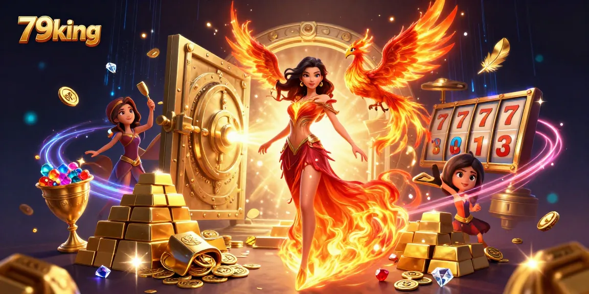 Experience the thrilling excitement at 79king with a vibrant illustration featuring captivating casino elements and dynamic game action.