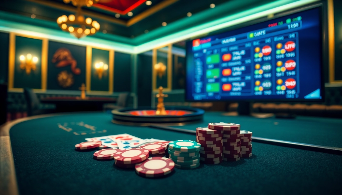 Experience the excitement at GG88 COM's vibrant poker table, cards, and chips inviting players to wager.
