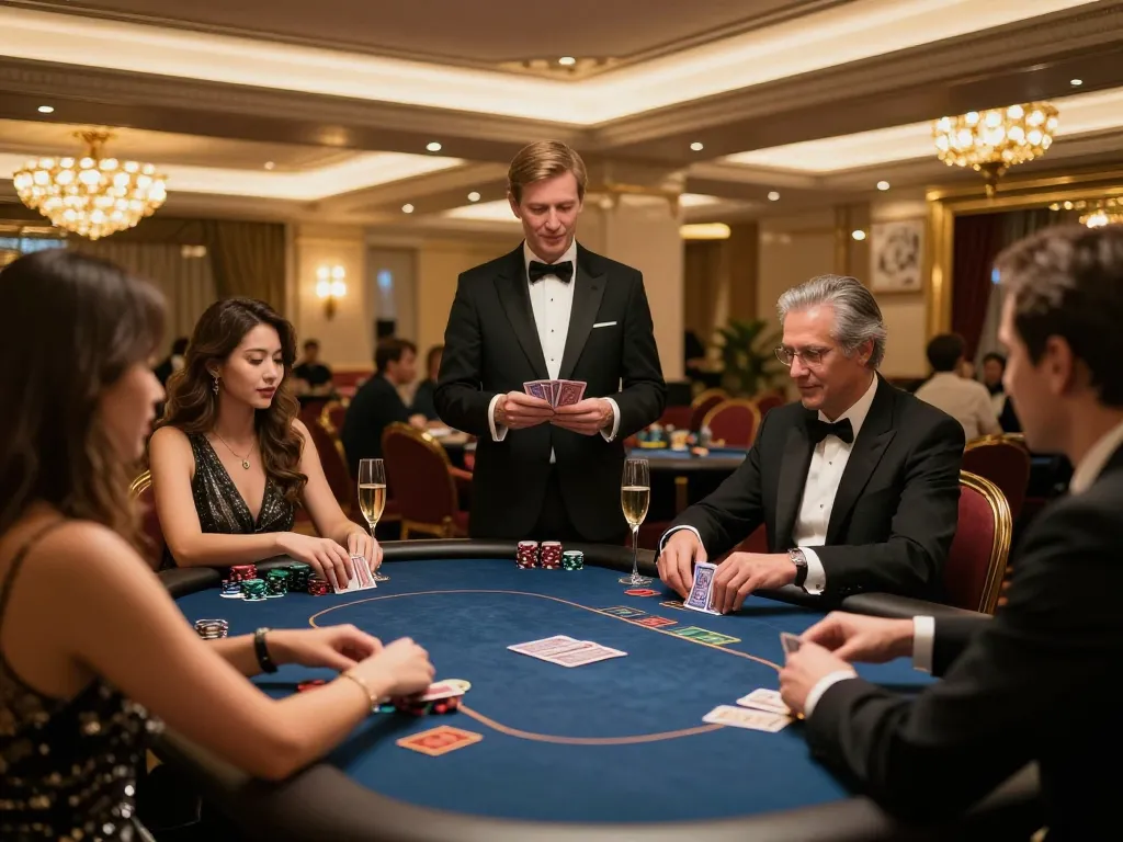 TG88 VIP gaming area featuring players engaged in high-stakes poker with luxurious decor.