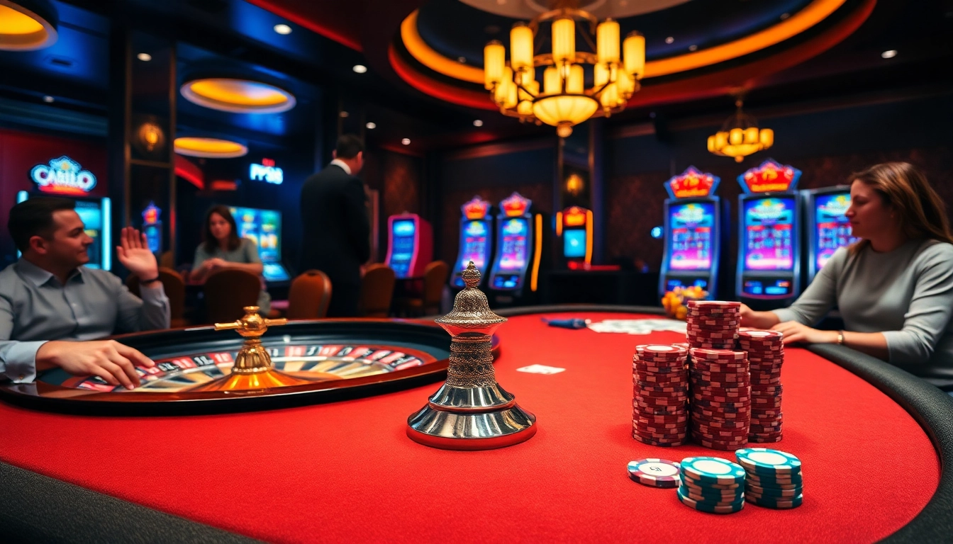 Players enjoying a thrilling game at PG88 casino with vibrant tables and excitement.
