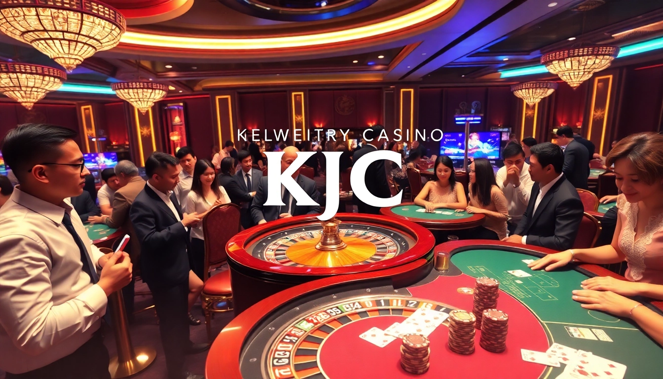 KJC group showcases engaging casino games with vibrant players in a professional setting.