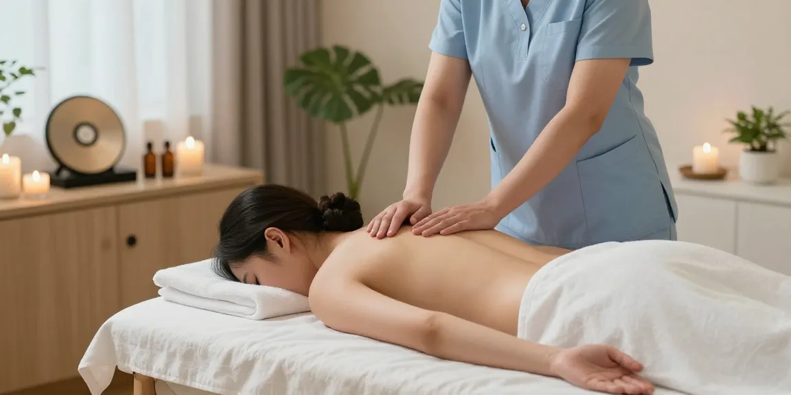 Client receiving 강북출장마사지 in a calming wellness studio setting with soothing ambiance.