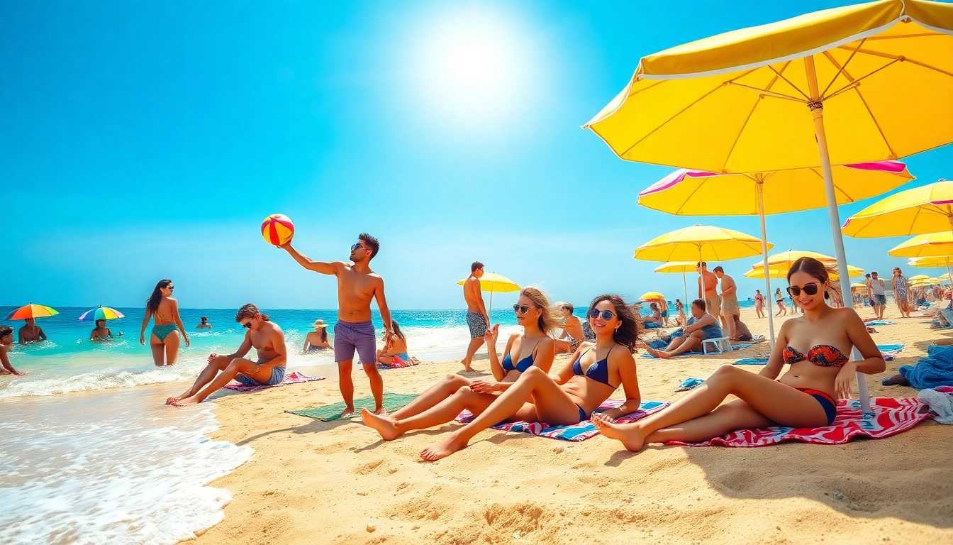 Summer fun on the beach, celebrating Nắng Cực with friends under the sun.