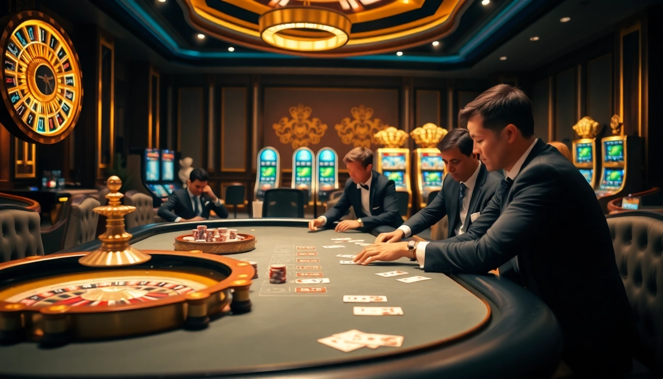 Loyal players enjoying poker at a luxurious instance showcasing the excitement of gambling with luongson171tv.