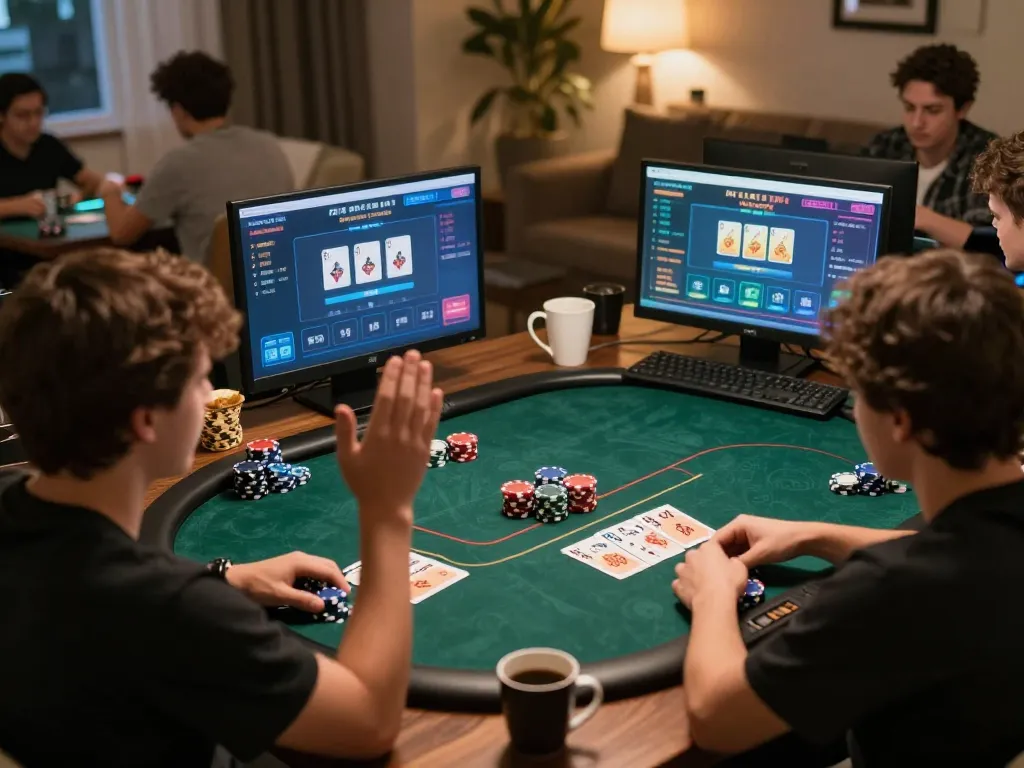 Engaging poker gameplay while logging into Bom88 đăng nhập for online gaming experience.