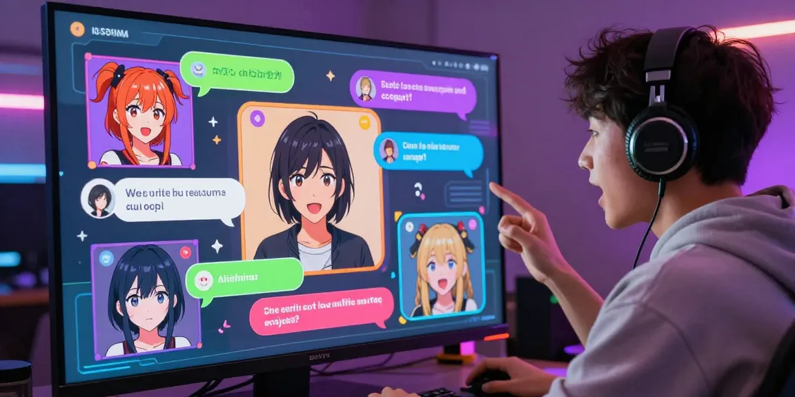 Engaging ecchi chat AI interactions in a dynamic virtual chat room setup.