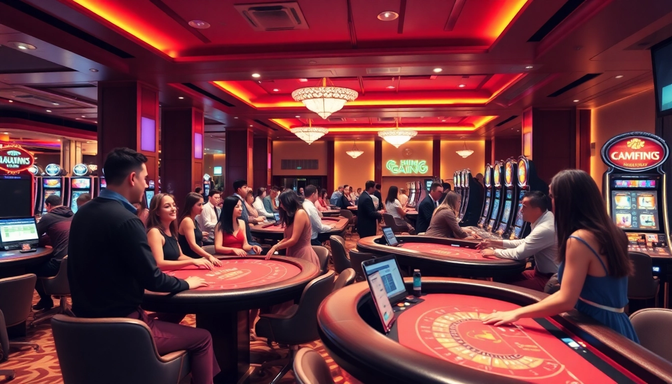 Engaging casino scene at W88.nyc featuring players at Baccarat and Blackjack tables.