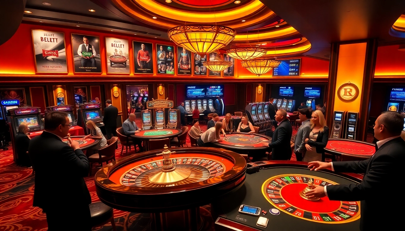 Gambling enthusiasts enjoying high-stakes games in the luxurious eejl casino atmosphere.