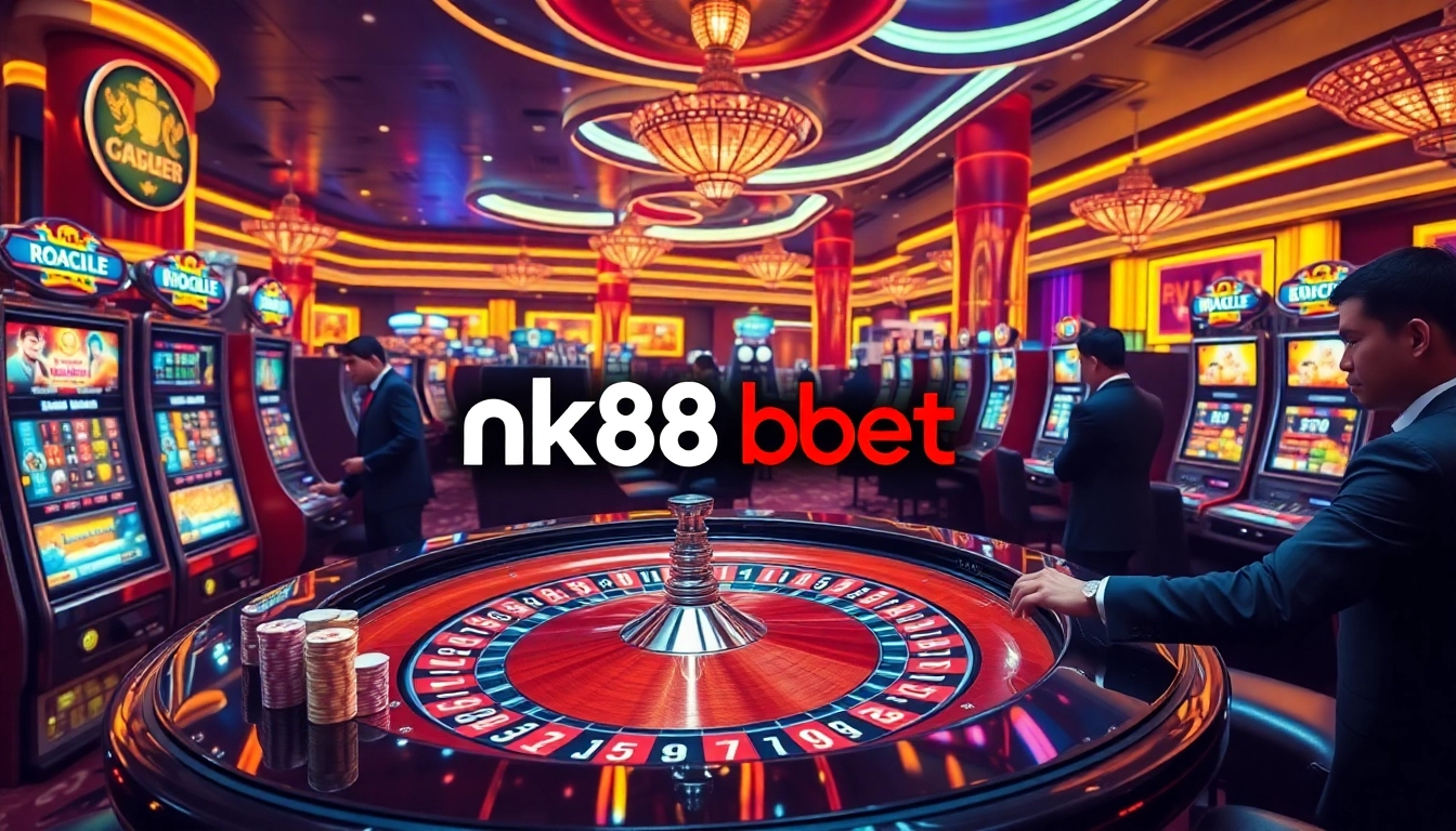 Experience thrill and strategy with nk88 bet at an upscale casino table filled with excitement.