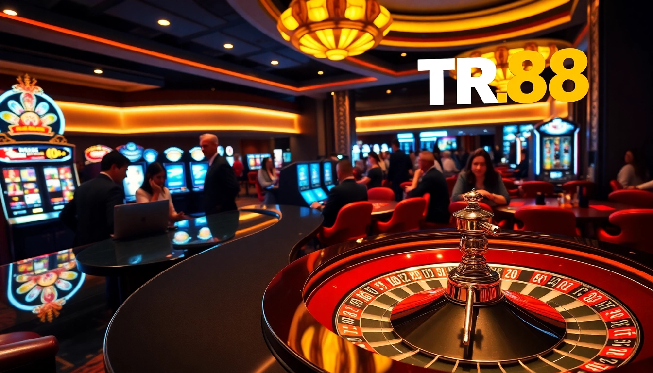 Dynamic gaming action at TR 88 casino with vibrant tables and engaging slot machines.