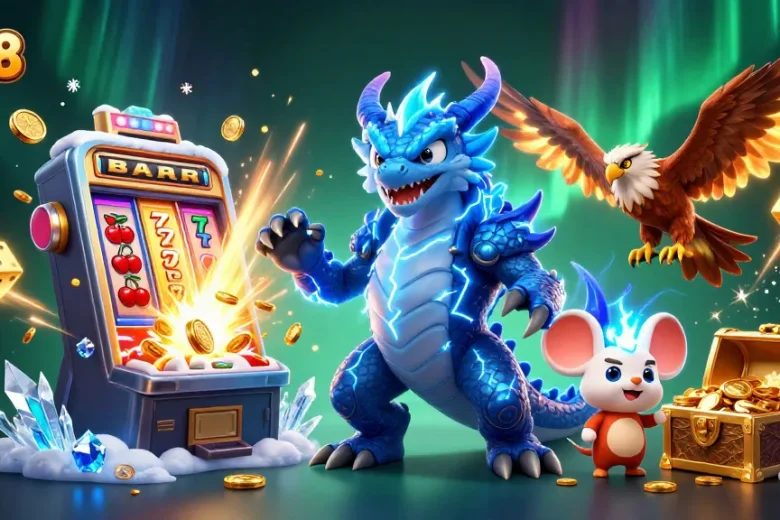 Experience the thrill of ex88 with a vibrant casino scene featuring dynamic characters and jackpot excitement.